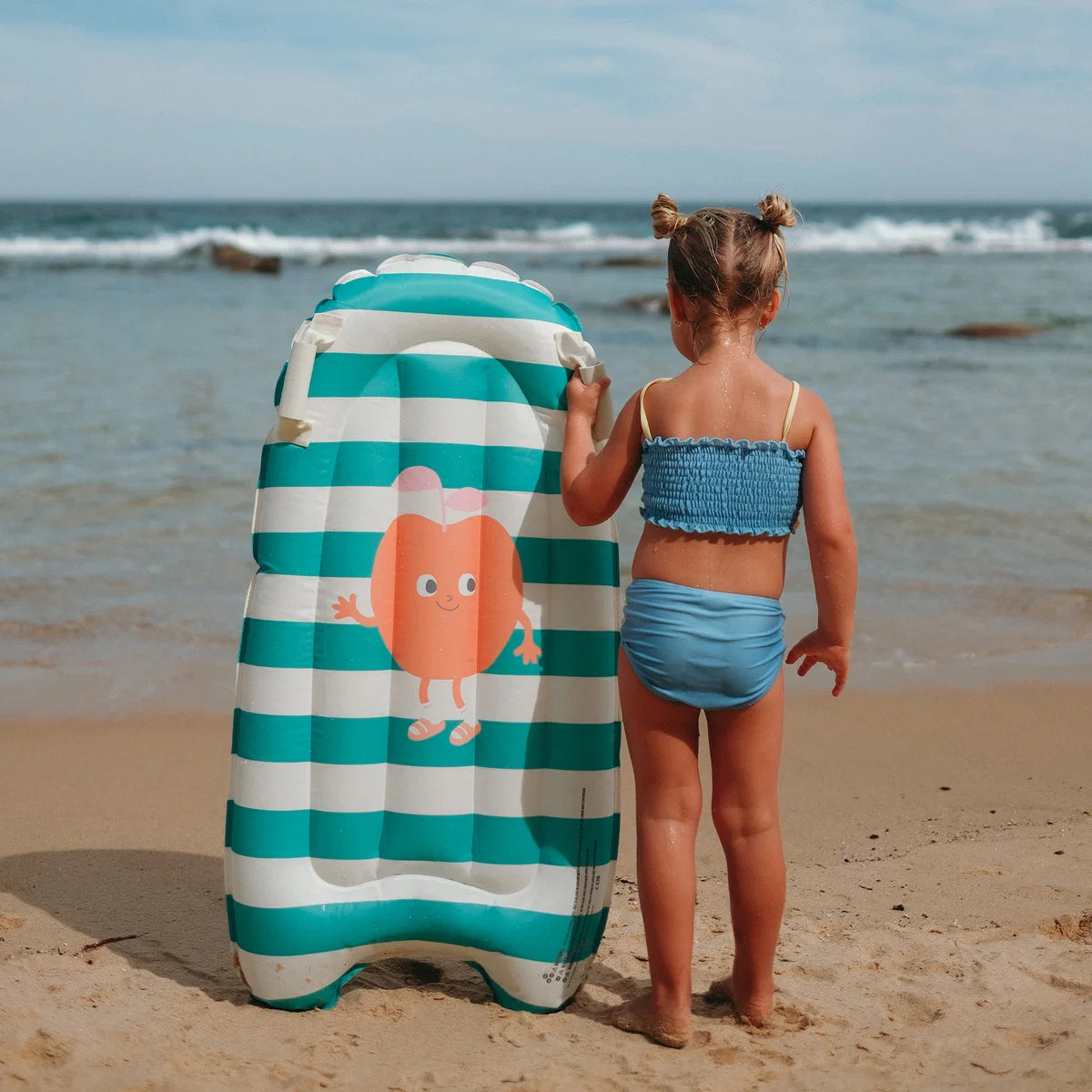 Sunnylife - Kids Surf Mat - Poppy the Peach Green Stripe