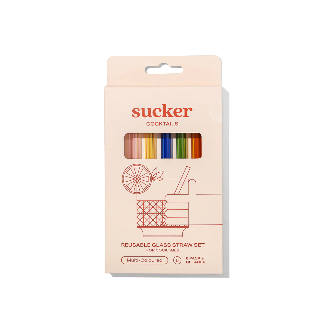 Sucker - Reusable Glass Cocktail Straws - Multicoloured