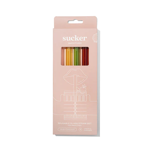 Sucker - Reusable Glass Smoothie Straws - Multicoloured