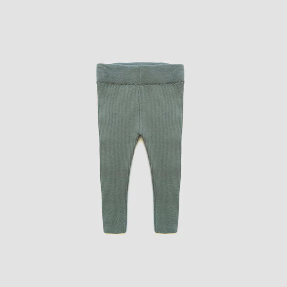 The Rest - Organic Cotton Rib Knit Leggings - Sage