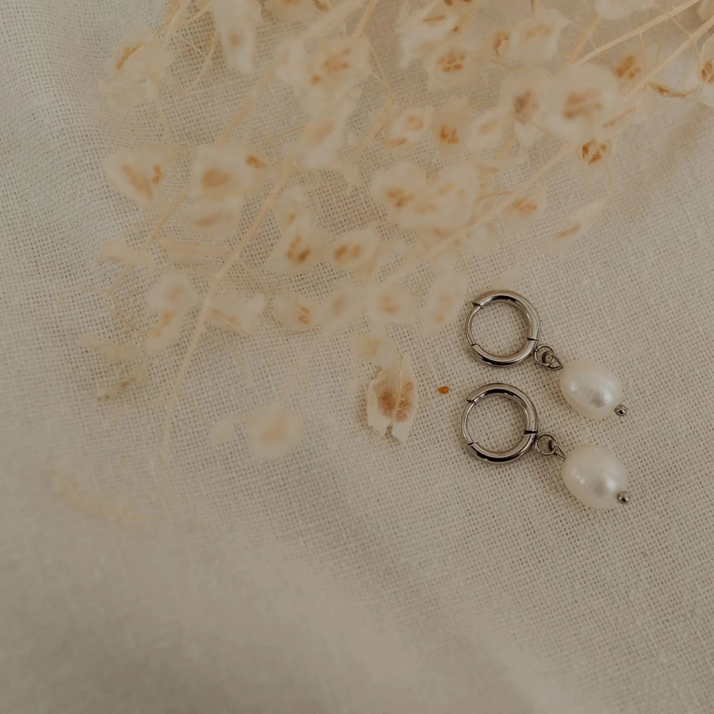 Katyb Jewellery - Earrings - Pearl Hoops