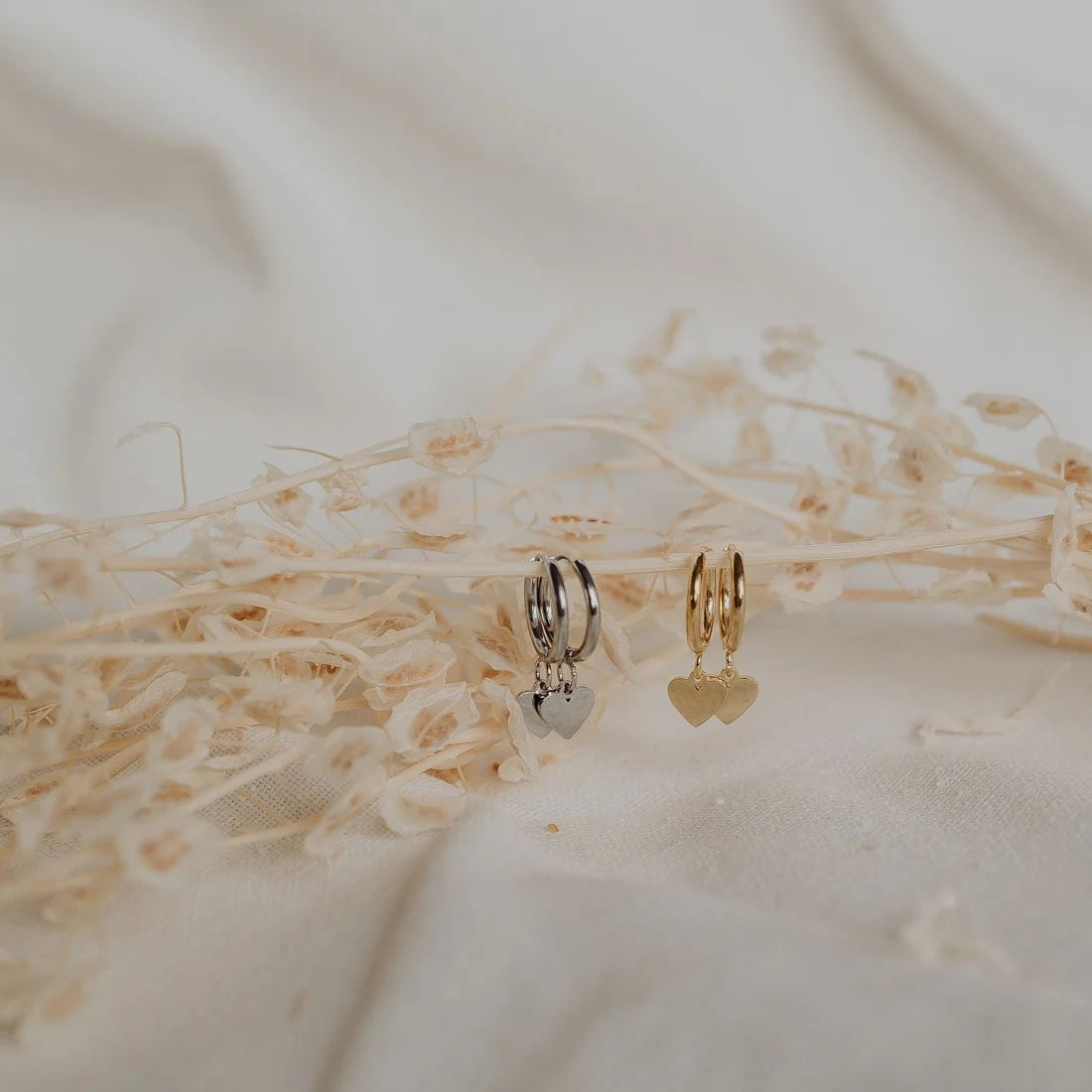Katyb Jewellery - Earrings - Heart Hoops