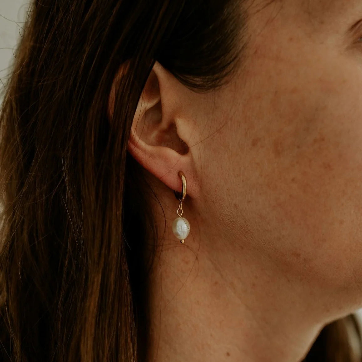 Katyb Jewellery - Earrings - Pearl Hoops