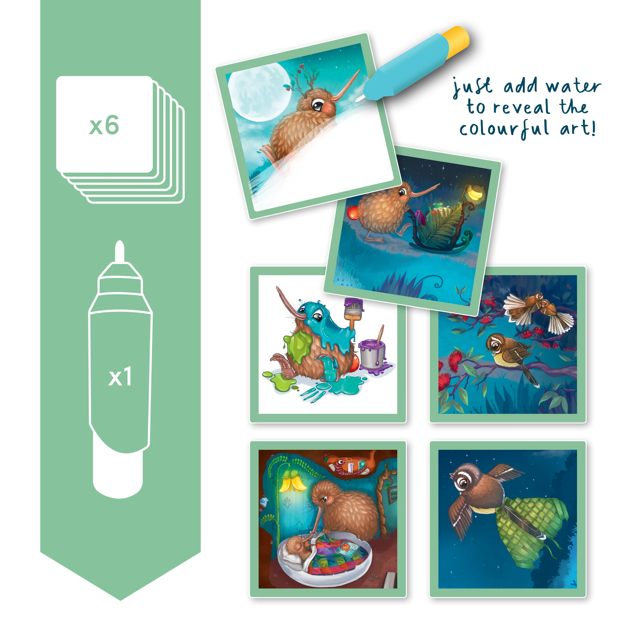 Kuwi + Friends - Magic Water Cards - Kuwi's Very Shiny Bum