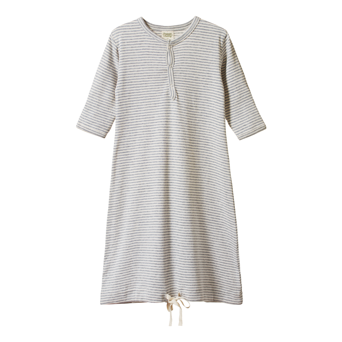 Nature Baby - Sleeping Gown - Grey Marl Stripe