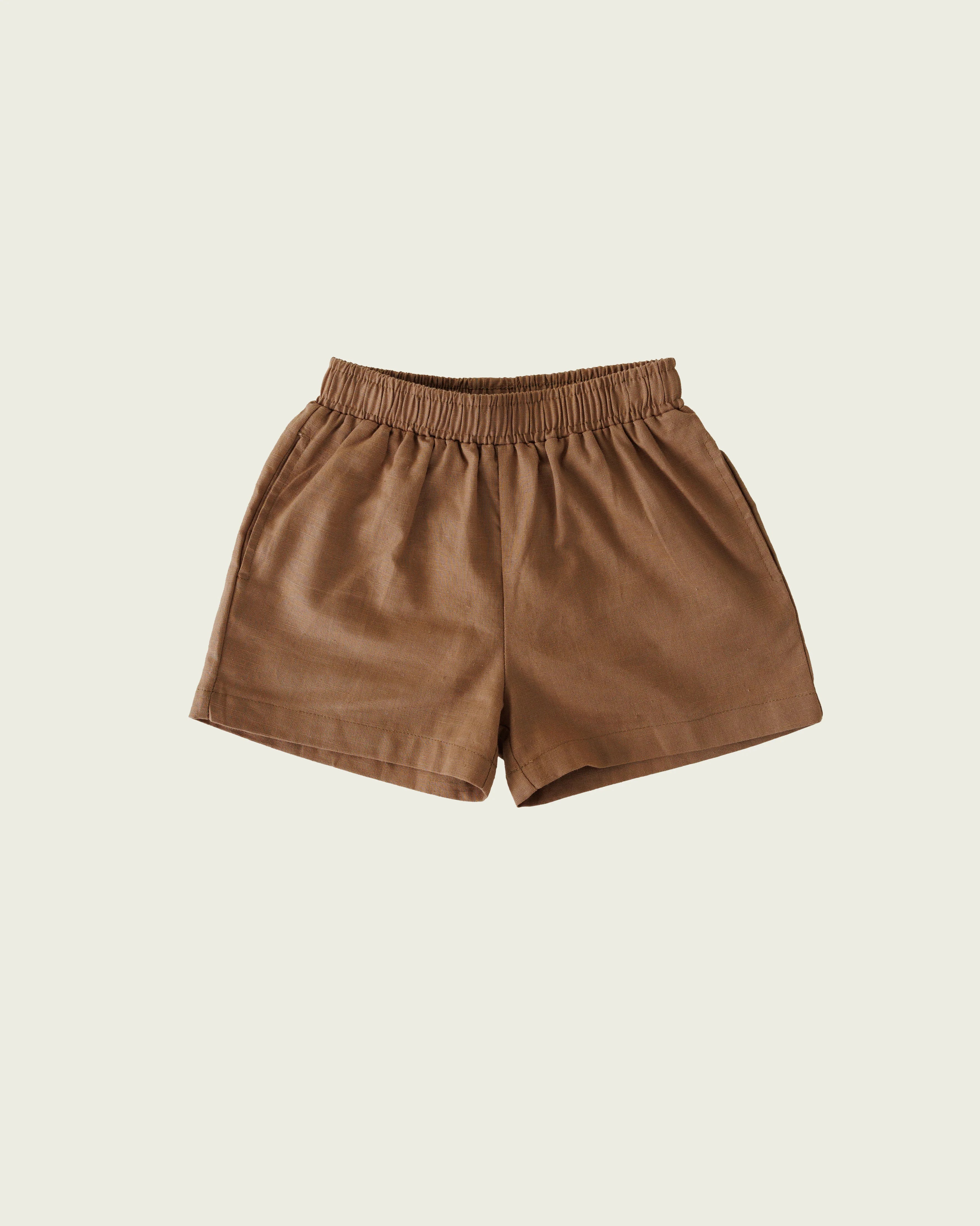 Slowly Label - Linen Short - Coffee