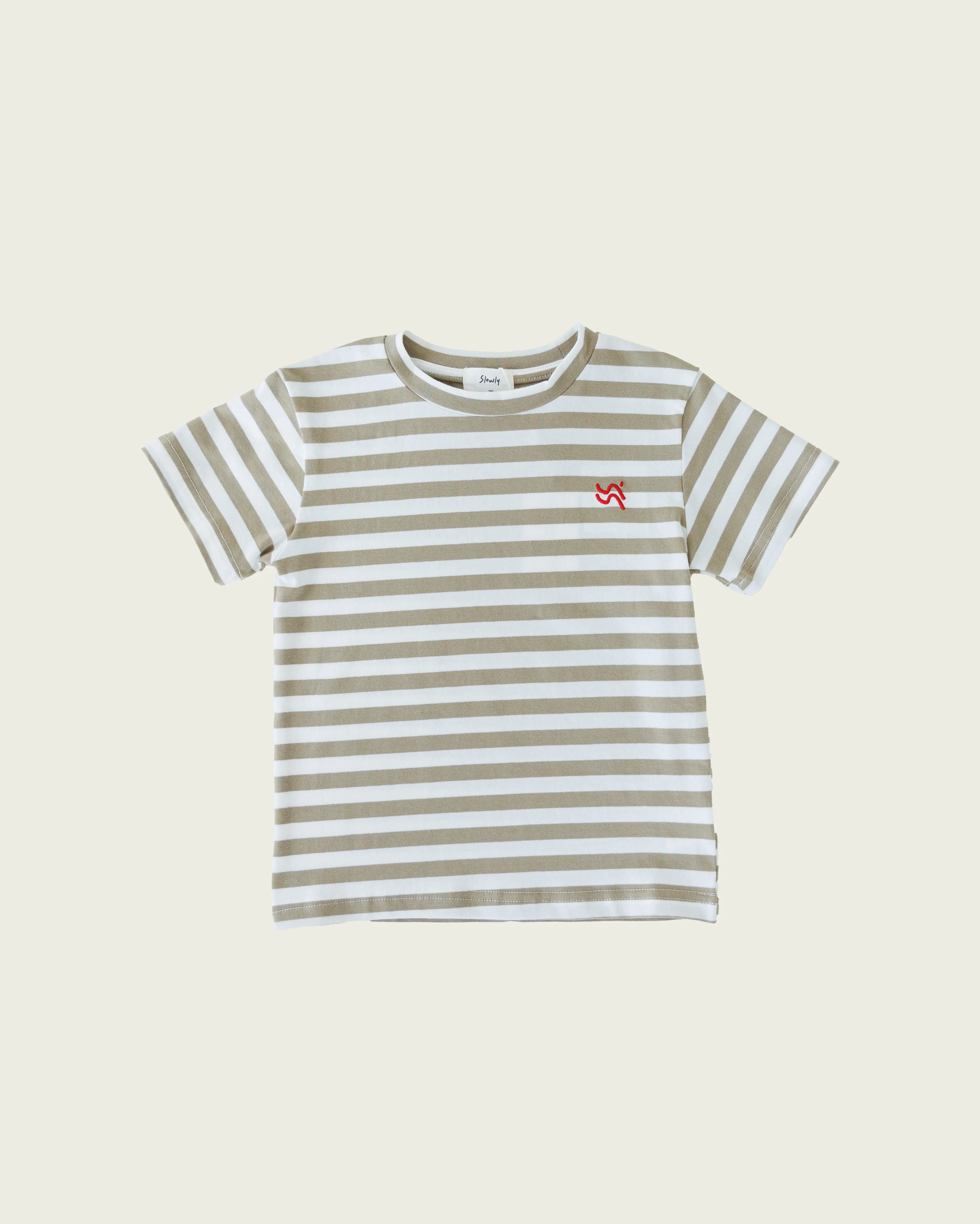 Slowly Label - Stripe Tee - Matcha