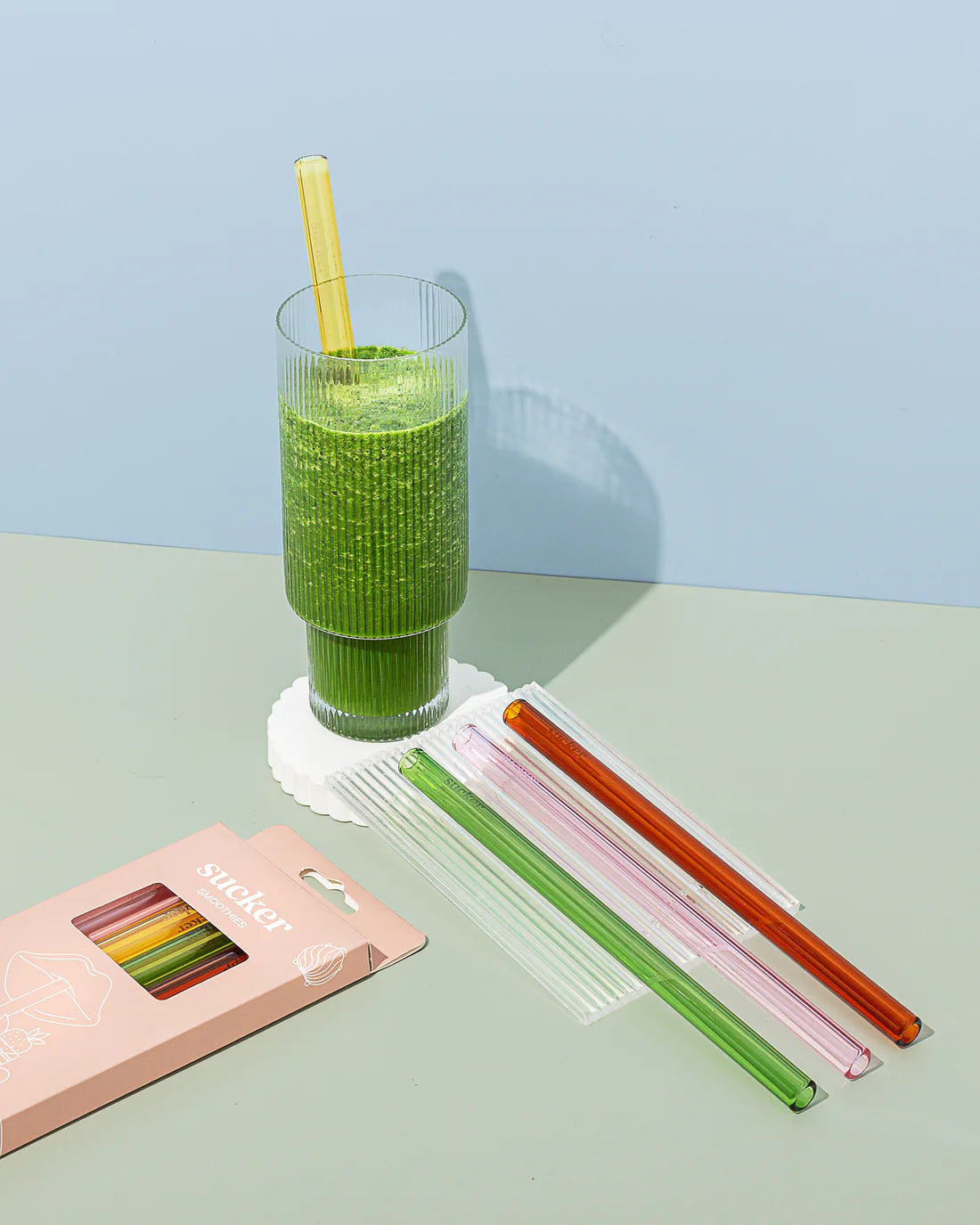 Sucker - Reusable Glass Smoothie Straws - Multicoloured