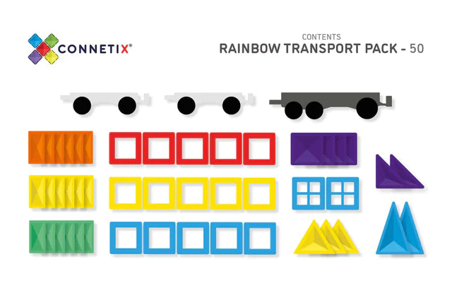 Connetix - Rainbow Transport Pack 50pc