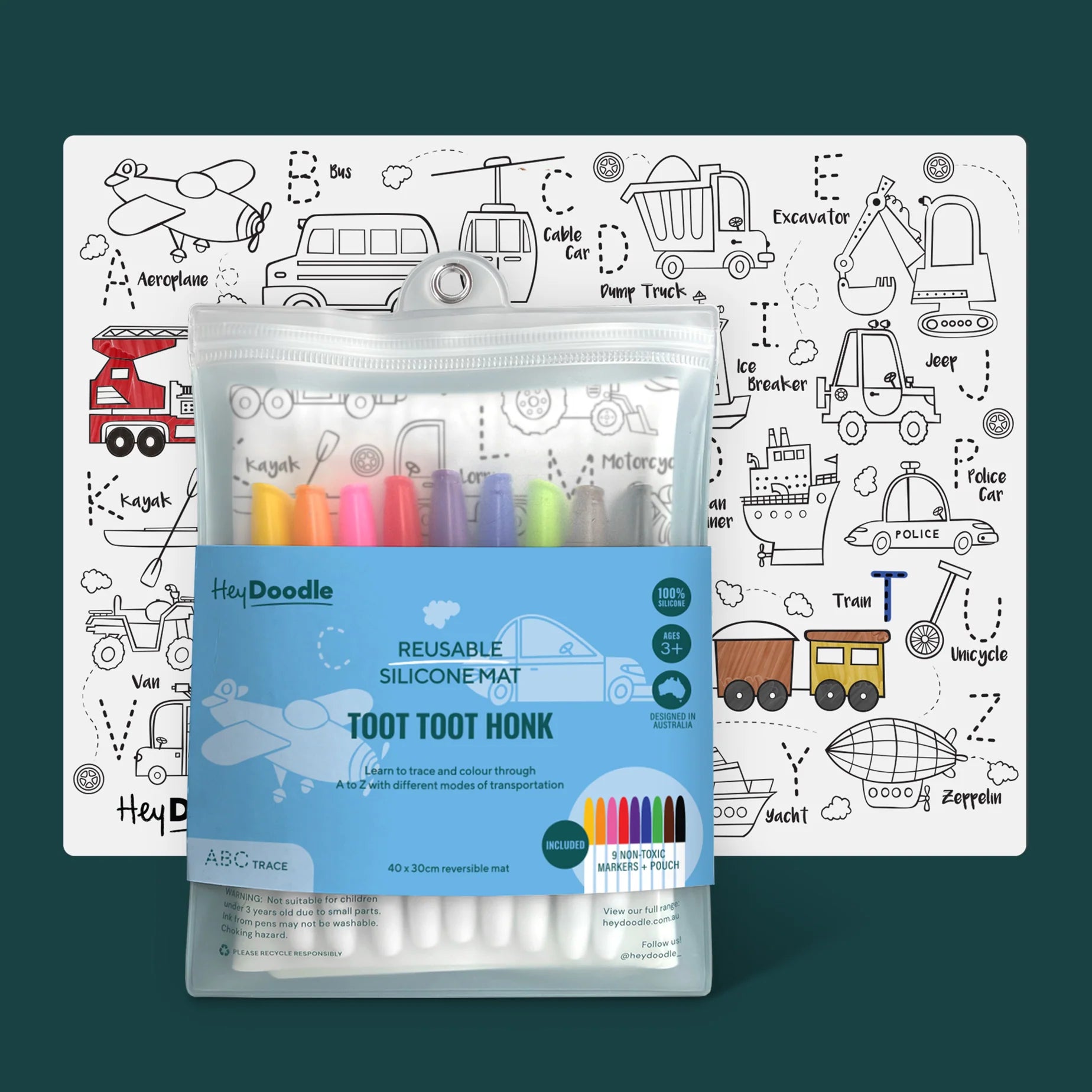 Hey Doodle - Reusable Silicone Colouring Mat - Large