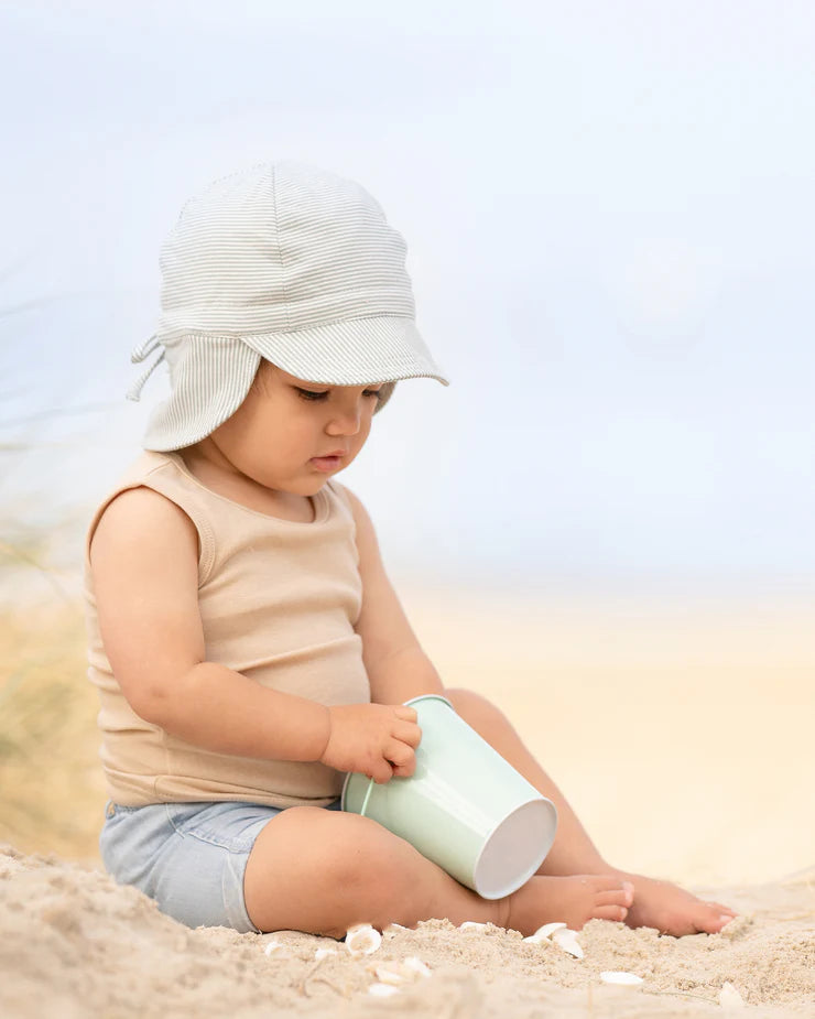 Toshi - Flap Cap - Dove Stripe