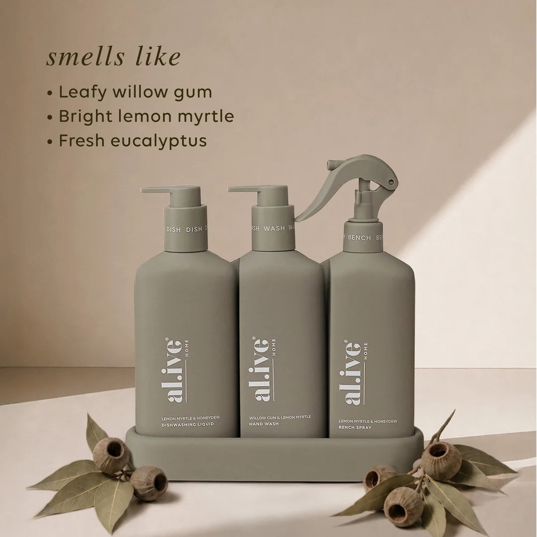 Al.ive - Kitchen Cleaning Trio - Lemon Myrtle & Honeydew + Willowgum & Lemon Myrtle