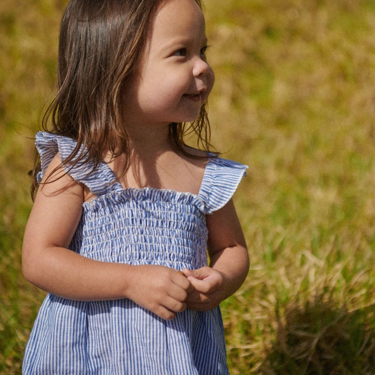 Nature Baby - Gala Dress Linen - Blue Stripe