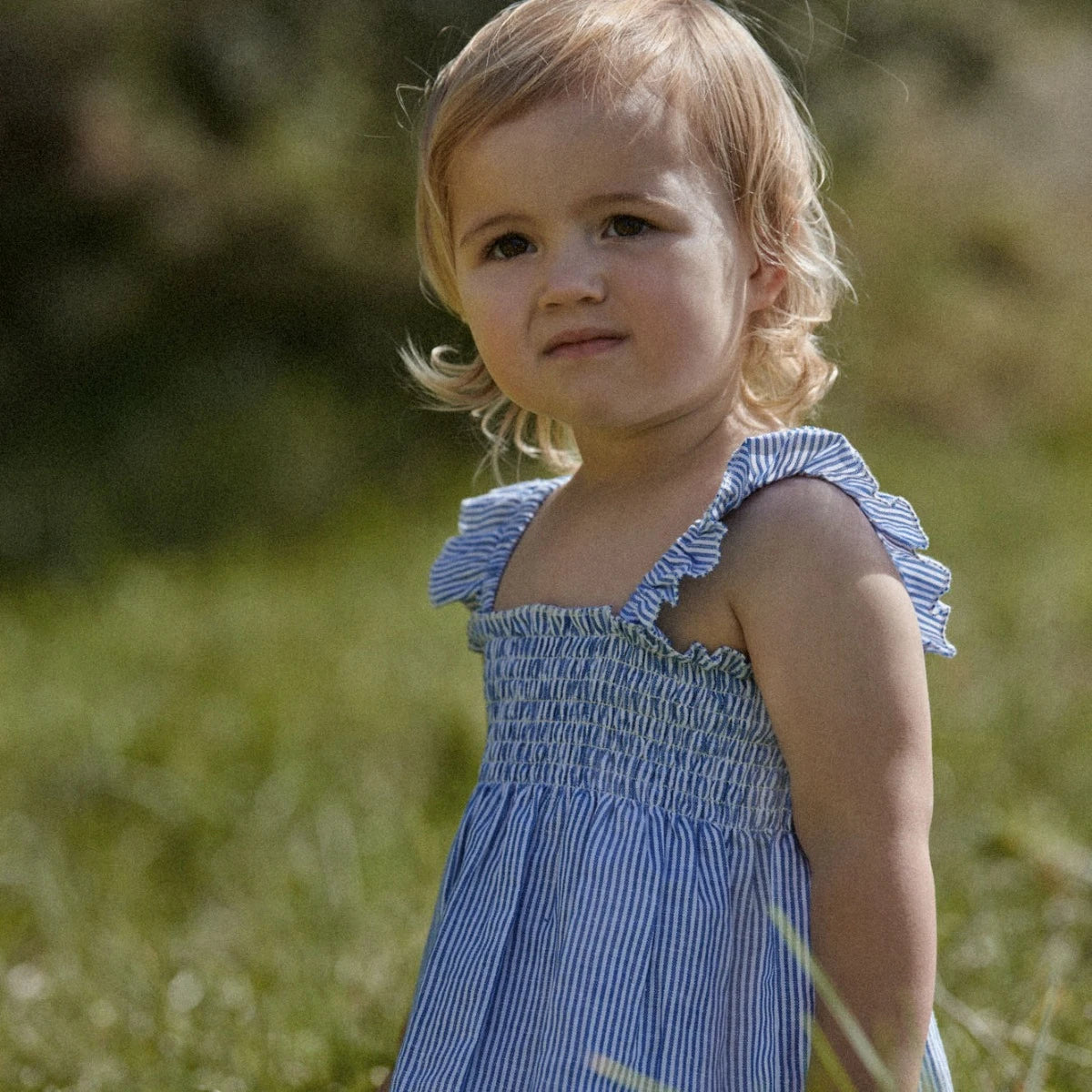 Nature Baby - Gala Dress Linen - Blue Stripe