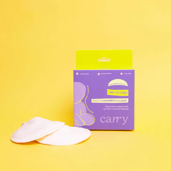 Carry - No Slip Nips | 3 Pairs Reusable Leak Proof Breast Pads