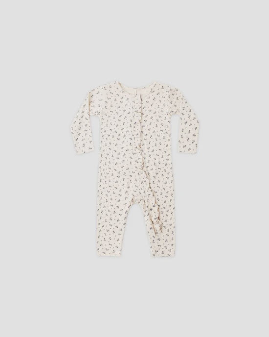 Quincy Mae - Ruffle Jumpsuit - Blue Ditsy