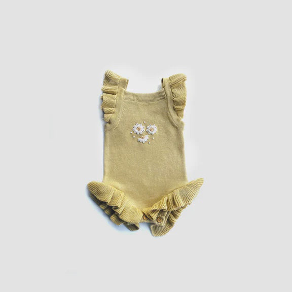 The Rest - Flutter Sleeve Knit Bodysuit - Honey