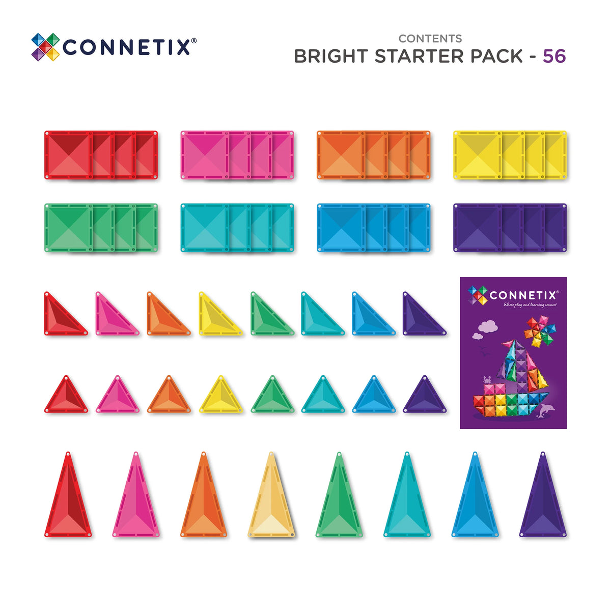 Connetix - Bright Starter Pack 56 pc