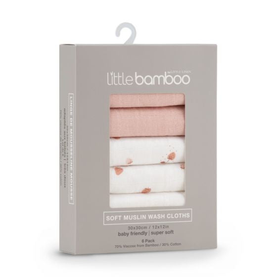 Little Bamboo - Muslin Wash Cloths - 6pk