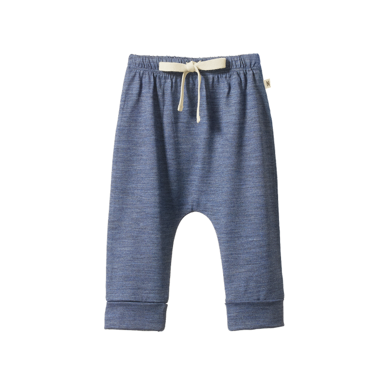Nature Baby - Merino Drawstring Pant - Vintage Indigo Marl