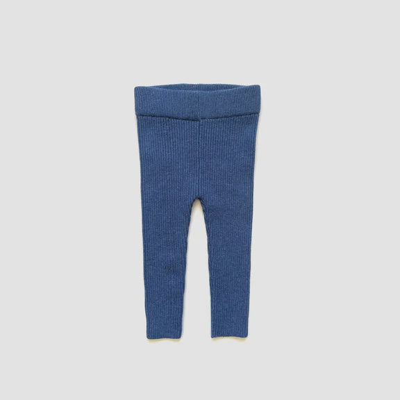 The Rest - Organic Cotton Rib Knit Leggings - Moody Blue