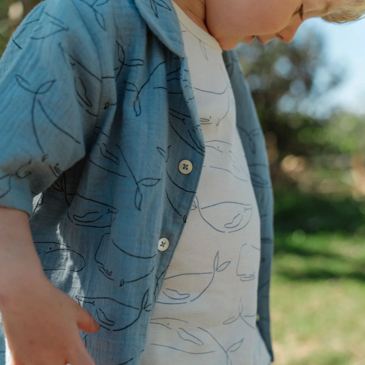 Nature Baby - Seren Set Muslin - Blue Whale