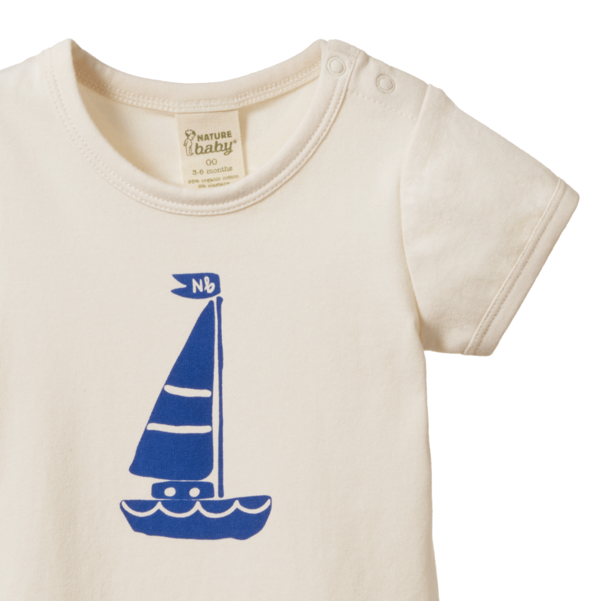 Nature Baby - S/S Stretch Bodysuit - Sail Boat