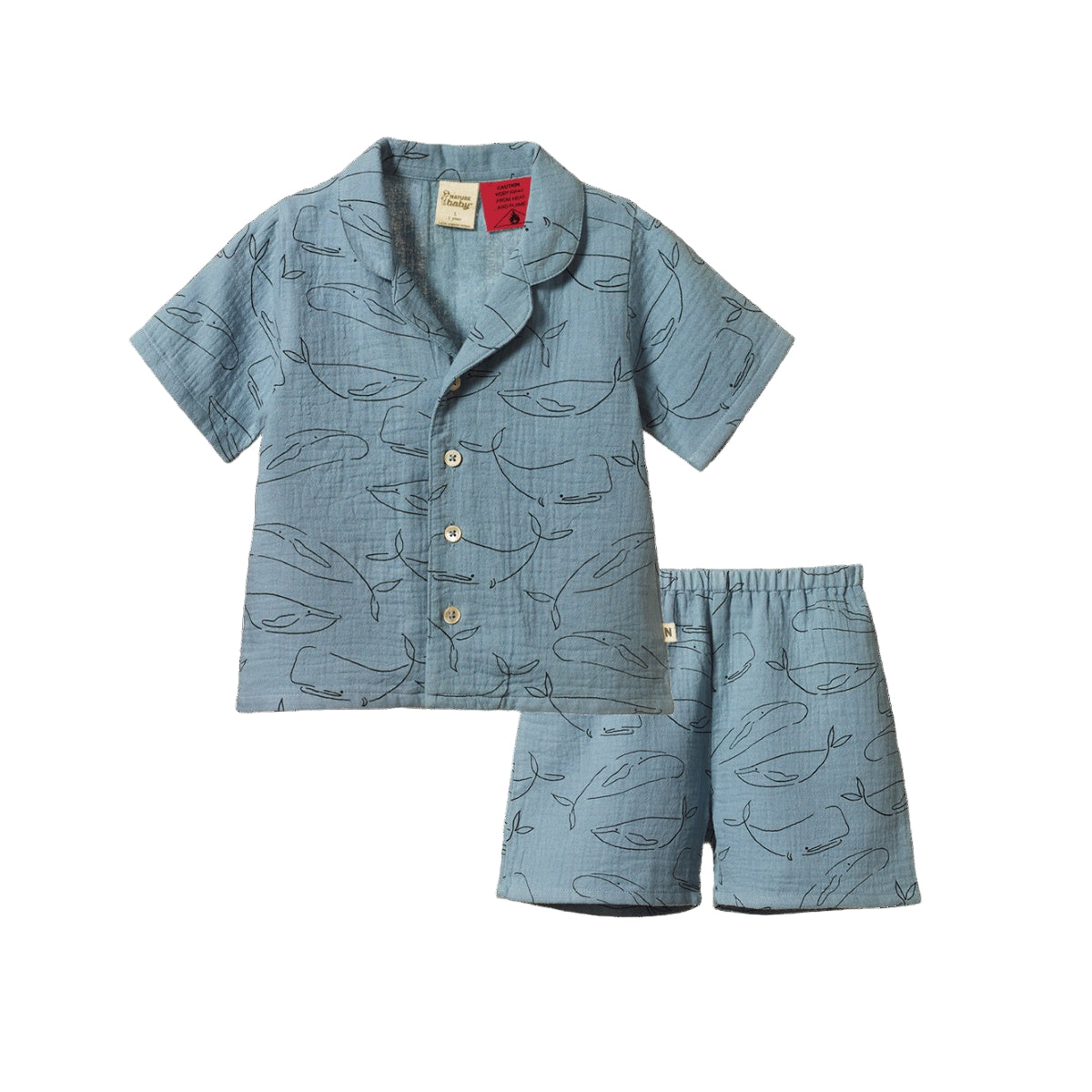 Nature Baby - Seren Set Muslin - Blue Whale