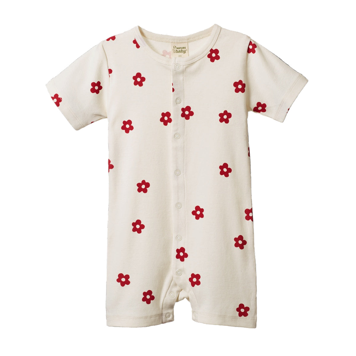 Nature Baby - Summer Sleepy Suit - Flora Red