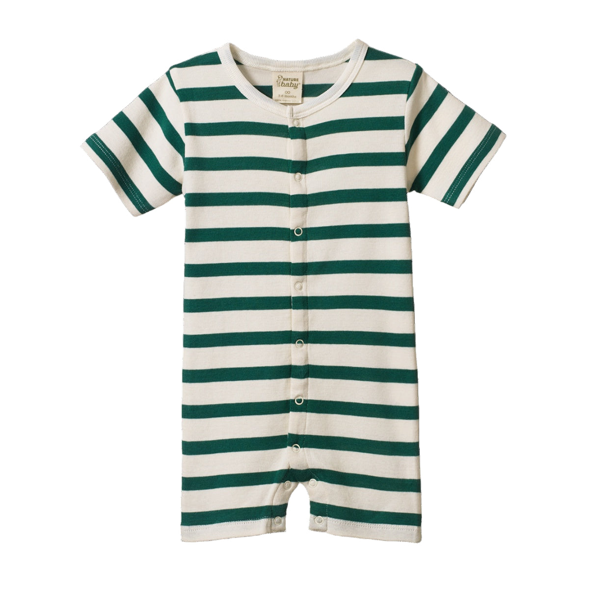 Nature Baby - Summer Sleepy Suit - Peppermint Holiday Stripe