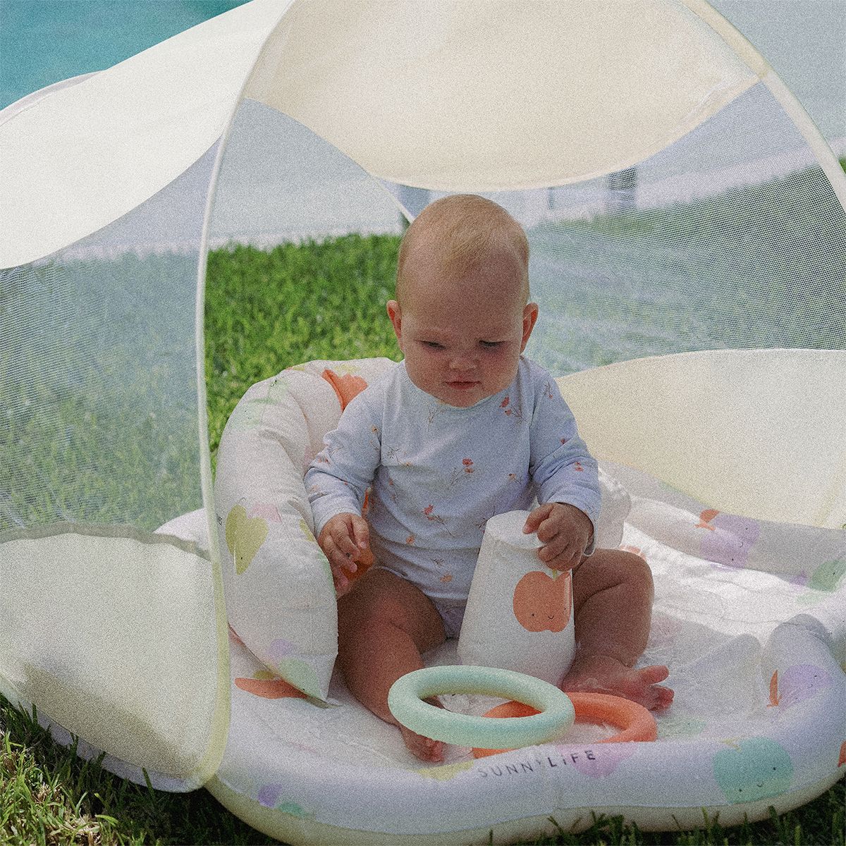 Sunnylife - Baby Paddle + Play Mat with Shade - Apple Sorbet