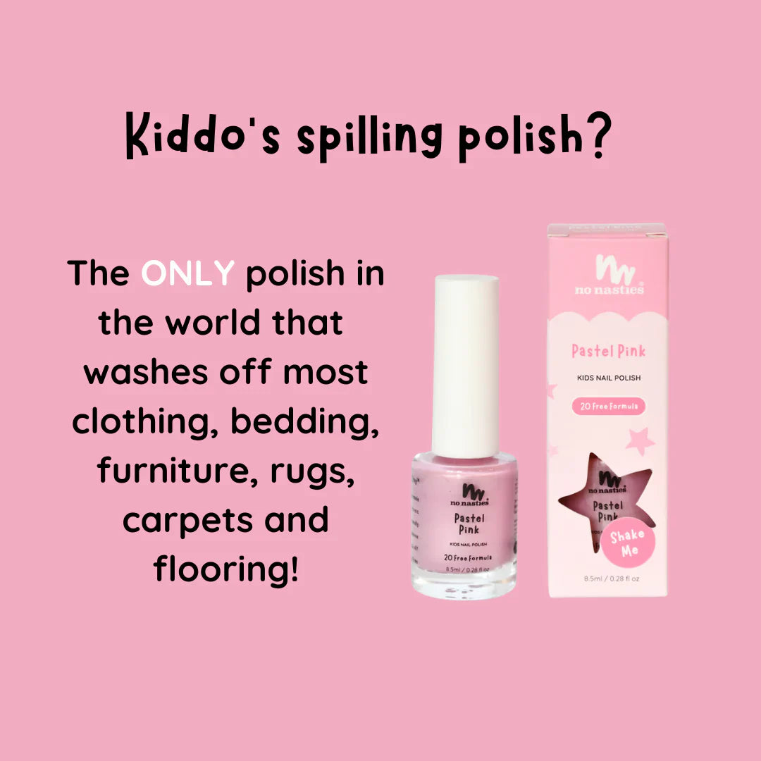 No Nasties - Pastel Pink Water-Based Nail Polish for Kids