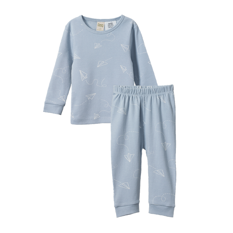 Nature Baby - Long Sleeve Pyjama Set - Paper Planes Print