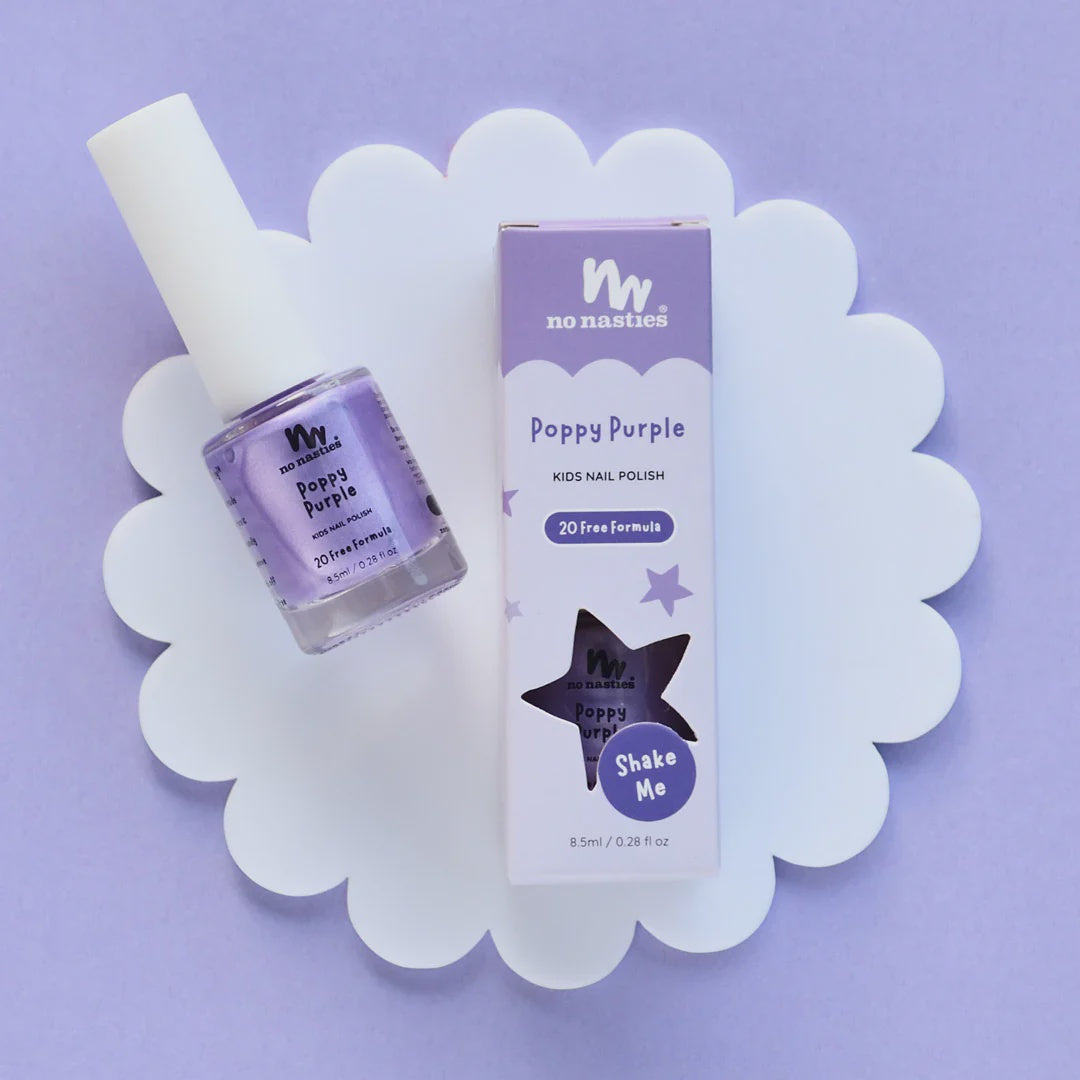 No Nasties  - Poppy Purple Water-Based Nail Polish for Kids