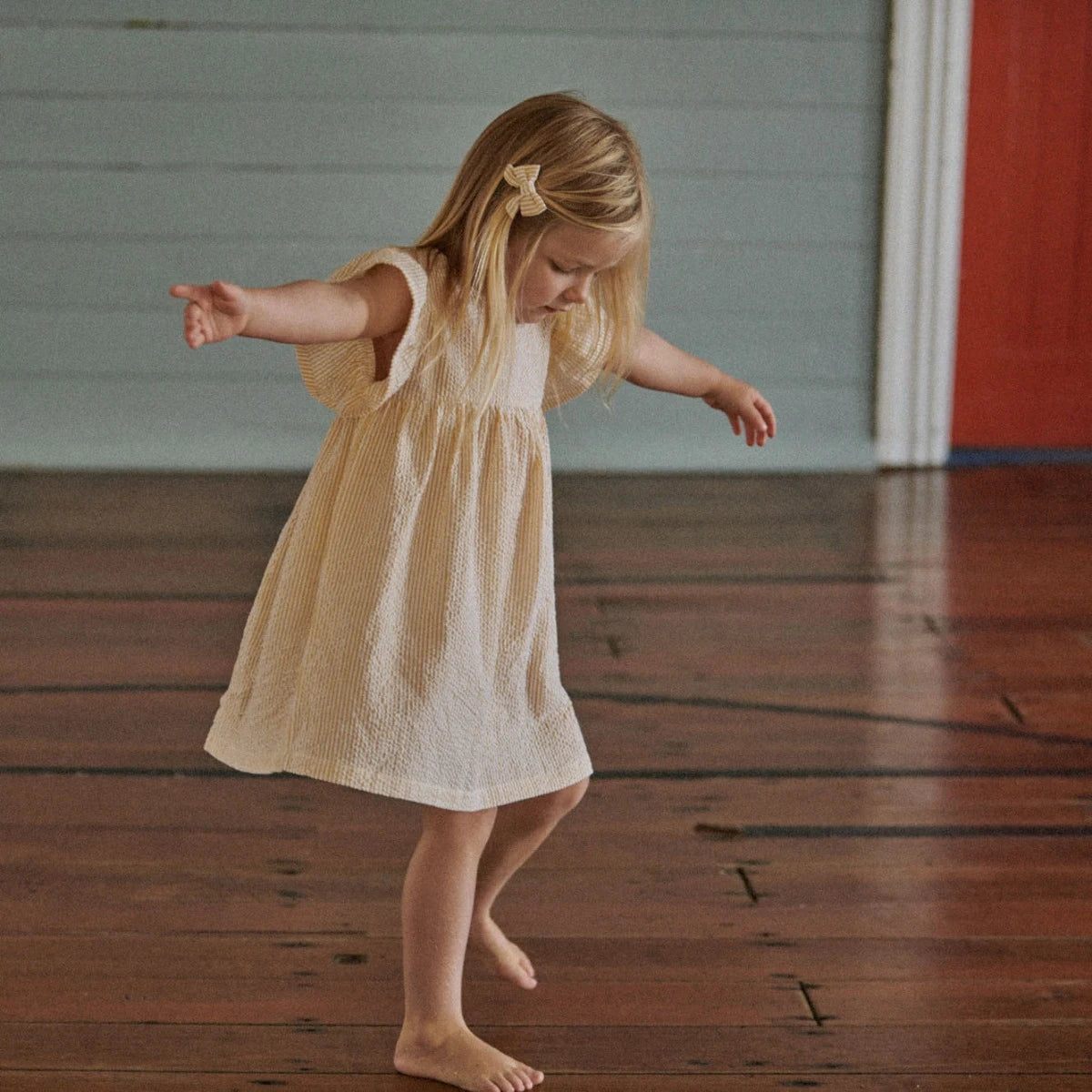 Nature Baby - Bonnie Dress - Golden Stripe