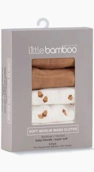 Little Bamboo - Muslin Wash Cloths - 6pk