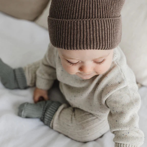 The Rest - Organic Cotton Rib Beanie - Truffle