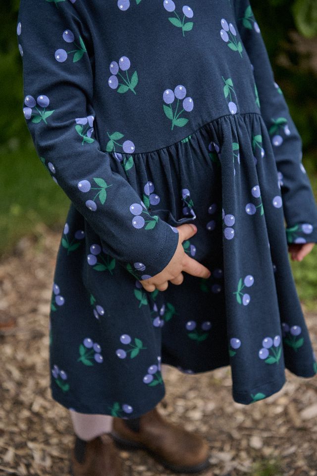 Nature Baby - Long Sleeve Twirl Dress - Winter Berry Navy