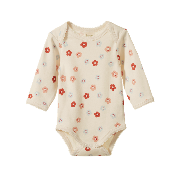 Nature Baby - L/S Bodysuit - Petite Flora Stamp