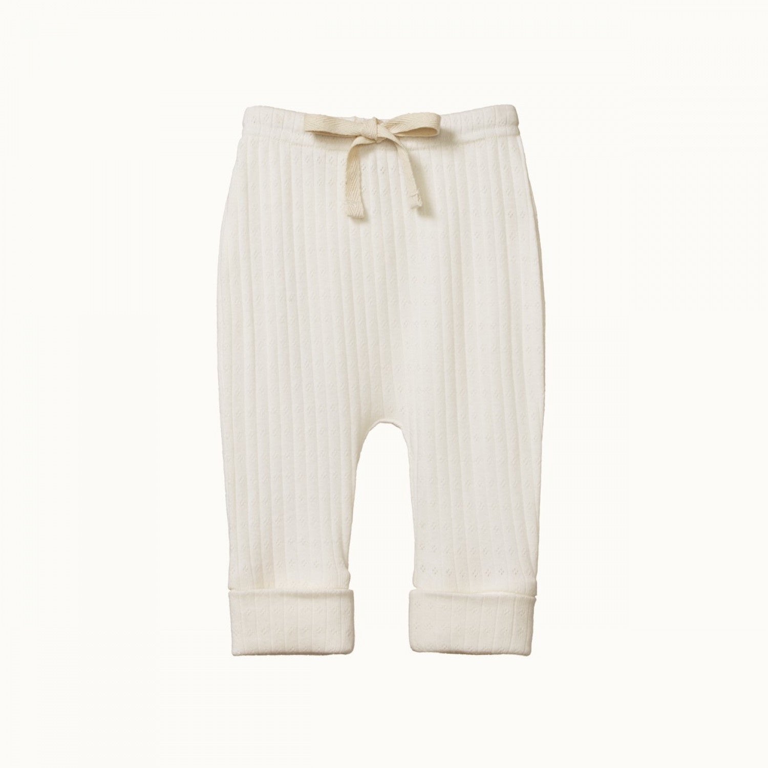 Nature Baby - Pointelle Drawstring Pants - Natural