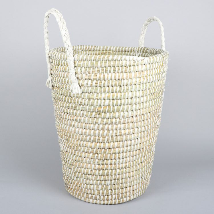 Trade Aid - White Laundry Basket with Handles