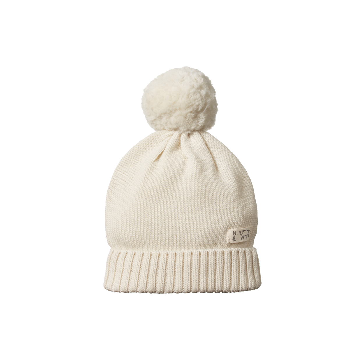 Nature Baby - Merino Pom Pom Beanie - Natural