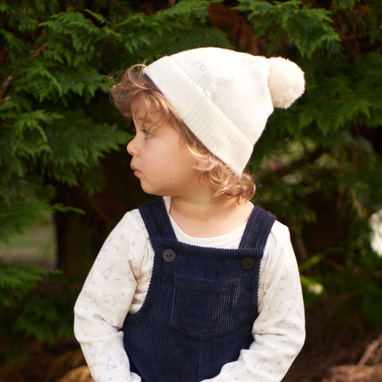 Nature Baby - Merino Pom Pom Beanie - Natural