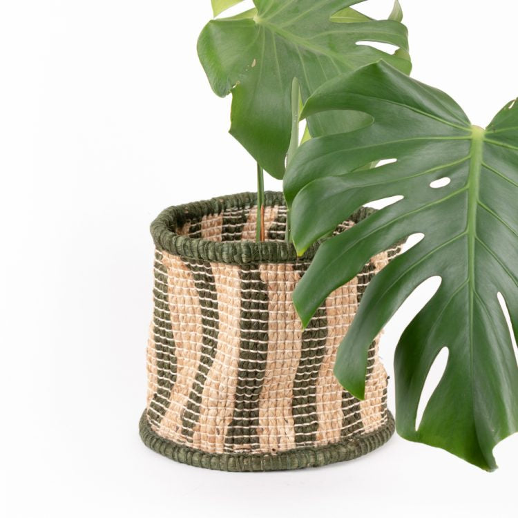 Trade Aid - Green + Jute Basket