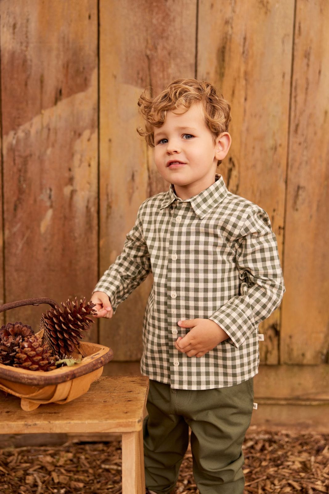 Nature Baby - Ira Button Up Shirt - Thyme Check