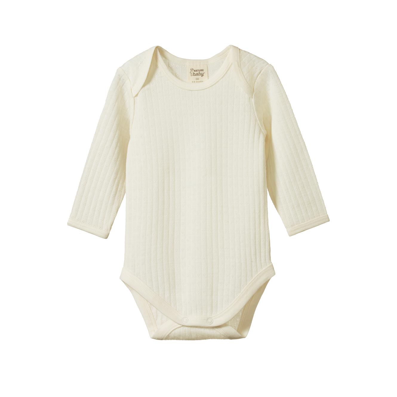 Nature Baby - Merino L/S Bodysuit Pointelle - Natural