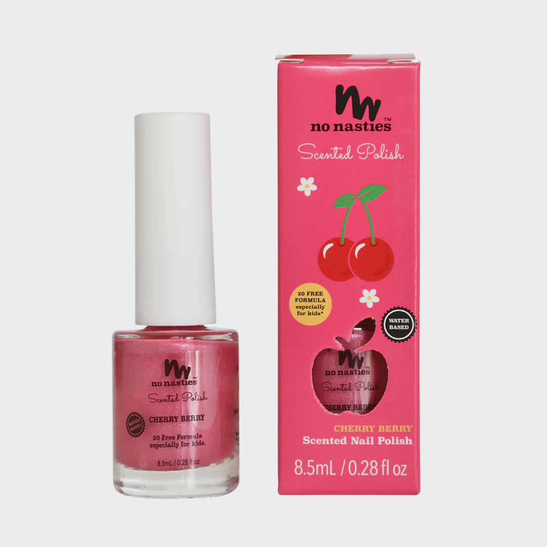 No Nasties - Scented Kids Nail Polish - Cherry Berry - Bright Pink