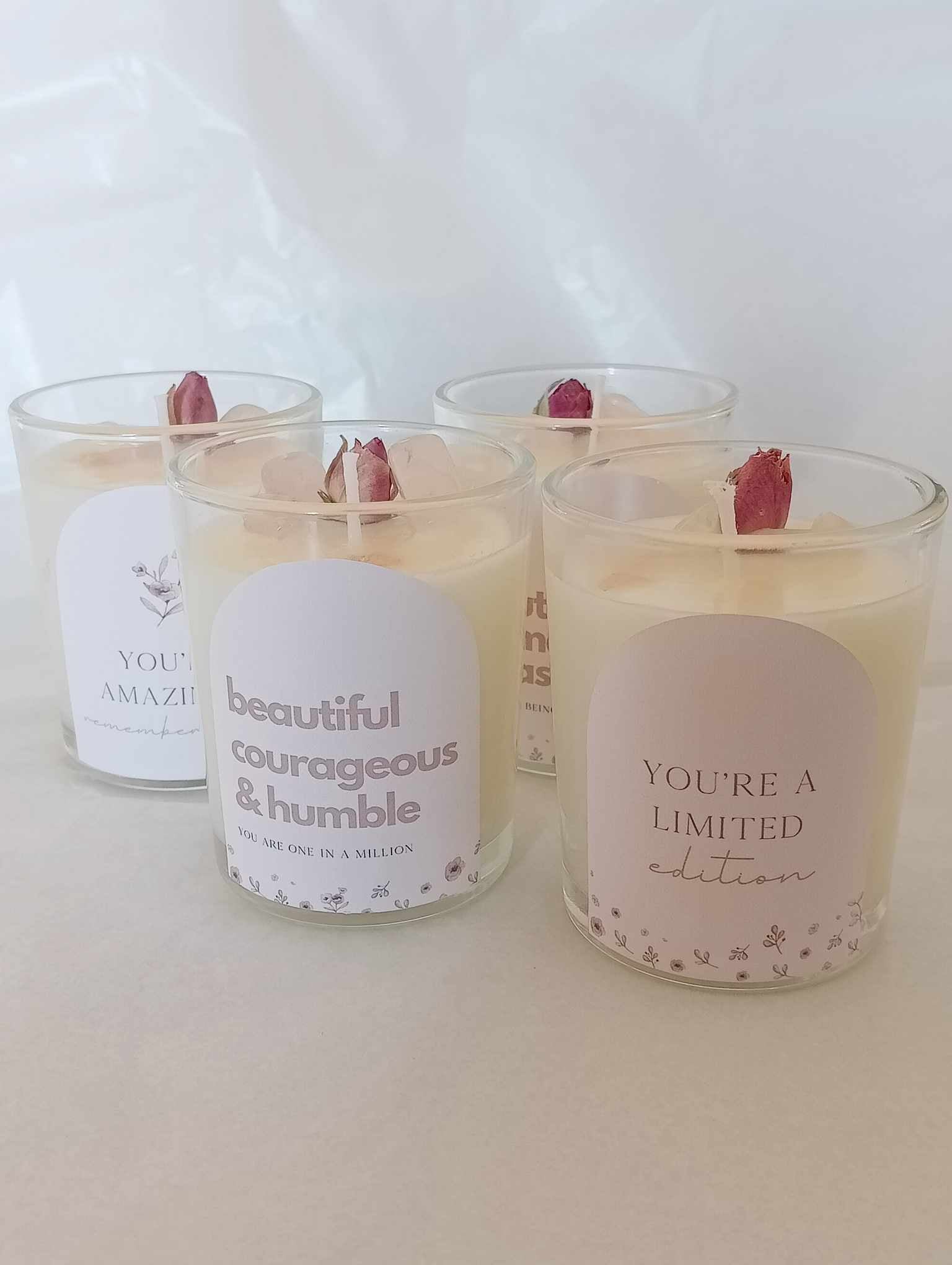 Mama + Me - Mini Quartz Quote Candles