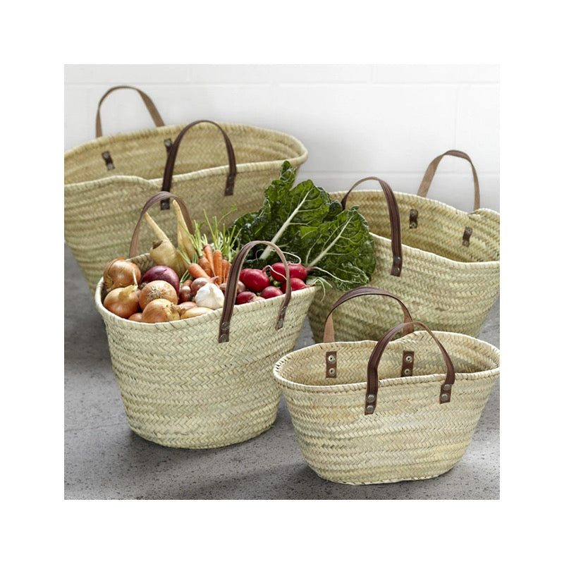 French Market Basket with Flat Handle - 4 Sizes